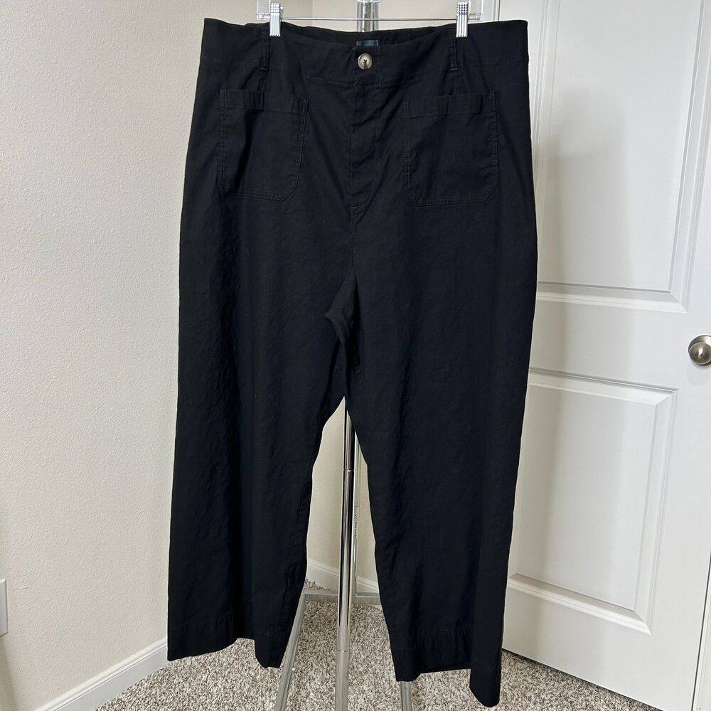 Maeve Anthropologie Womens Pants 26W Black Colette High Rise Wide Leg Trousers